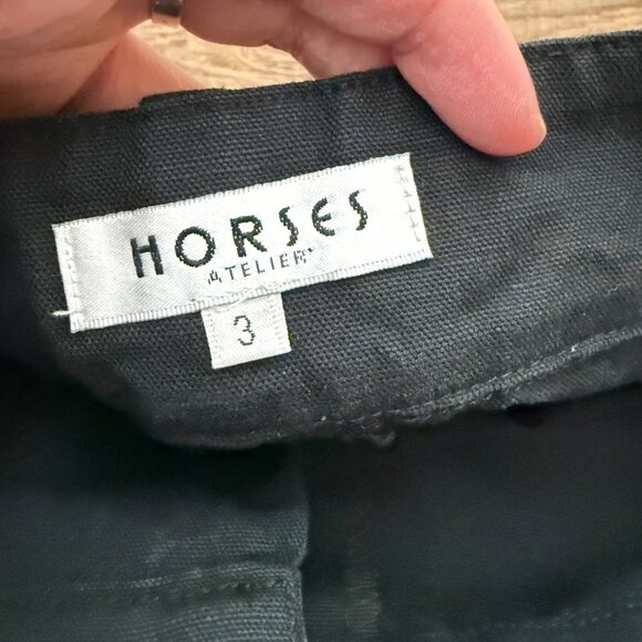Horses Atelier Linen Blend High Waisted Wide Leg Pants Minimalist Size3  =  US 8 - Picture 6 of 8